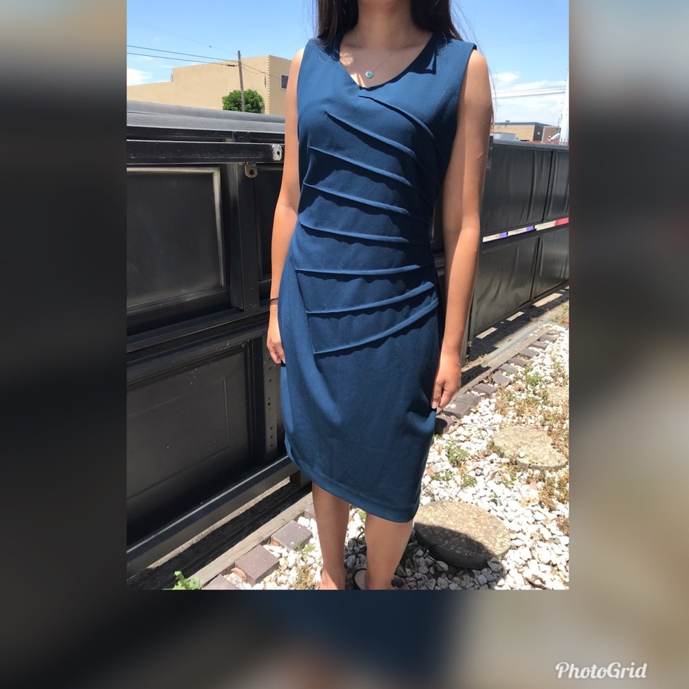 Blue Calvin Klein sheath dress